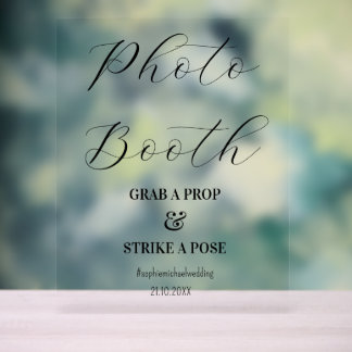 Foto Booth Schwarz-weiß Wedding Acrylschild