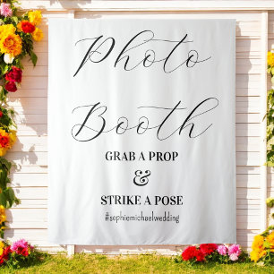 Foto Booth Schwarz-weiß Wedding Wandteppich