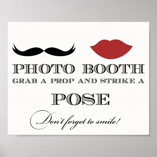 Foto Booth Sign - Prop und Strippen einer Pose Poster (Vorne)