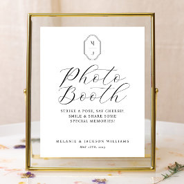 Foto Booth Signing Minimal Elegantes Script & Mono Poster