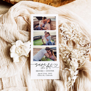 Foto Booth Strip Save the Date, Modernes Minimalis Magneteinladung