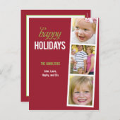 Foto Booth Style Holiday Foto Card Postkarte (Vorne/Hinten)