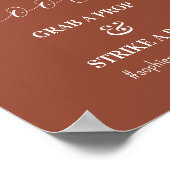 Foto Booth Terracotta Brown Wedding Poster (Ecke)