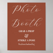 Foto Booth Terracotta Brown Wedding Poster (Vorne)