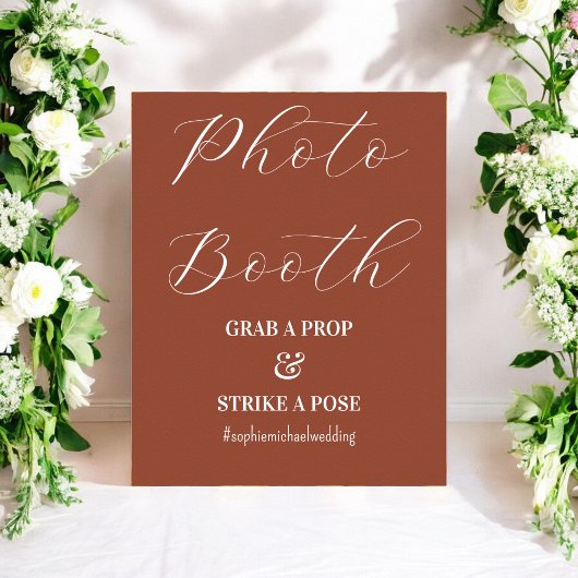 Foto Booth Terracotta Brown Wedding Poster