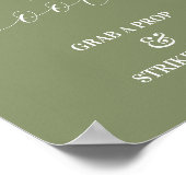 Foto Booth Wedding Sage Green Sign Poster (Ecke)