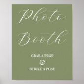 Foto Booth Wedding Sage Green Sign Poster (Vorne)