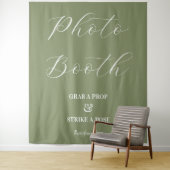 Foto Booth Wedding Sage Green Wandteppich (Beispiel)