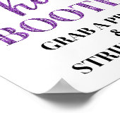 Foto Booth Wedding Sign Black Lila Confetti Poster (Ecke)