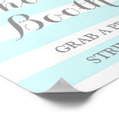 Foto Booth Wedding Sign Blue Silver Confetti Poster (Ecke)