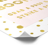 Foto Booth Wedding Sign Blush Gold Confetti Poster (Ecke)