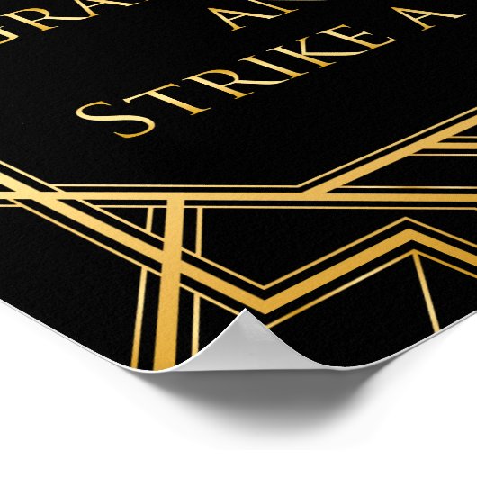 Foto Booth Wedding Sign | Gatsby Art Deco Poster (Ecke)