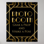 Foto Booth Wedding Sign | Gatsby Art Deco Poster (Vorne)