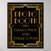 Foto Booth Wedding Sign | Gatsby Art Deco Poster (Vorne)