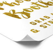 Foto Booth Wedding Sign Gold Confetti Poster (Ecke)
