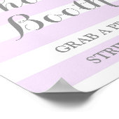 Foto Booth Wedding Sign Lila Silver Confetti Poster (Ecke)