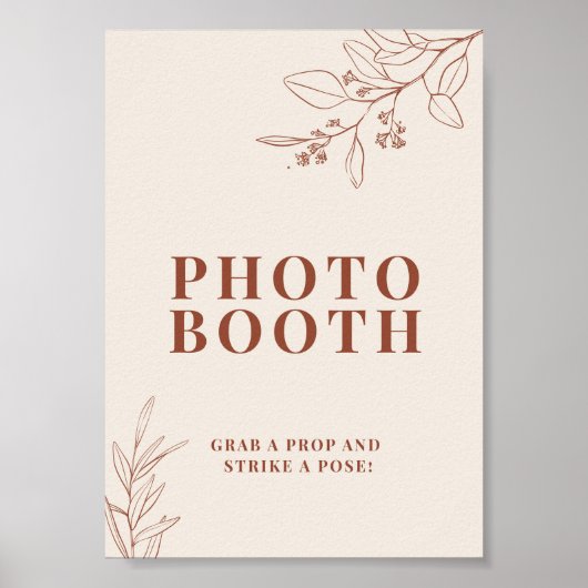 Foto Booth Wedding Sign Poster (Vorne)
