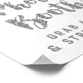 Foto Booth Wedding Sign Silver Confetti Poster (Ecke)