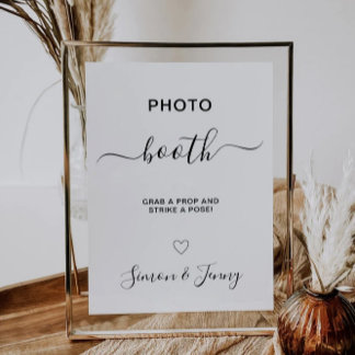 Foto Booth Wedding Sign Template Einladung