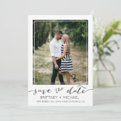 Foto Border Modern White Save the Date (Stehend Vorderseite)