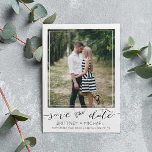 Foto Border Modern White Save the Date