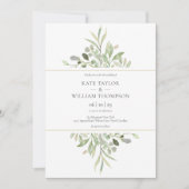 Foto Botanische Eukalyptus Grüne Hochzeit Einladung (Vorderseite)