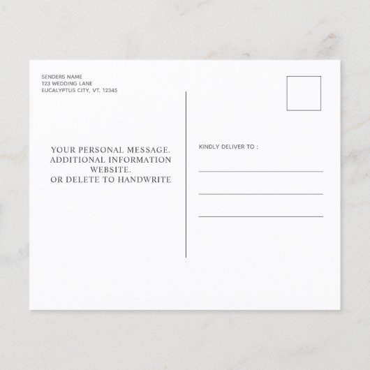 Foto Botanischer Eukalyptus Save the Date (Rückseite)