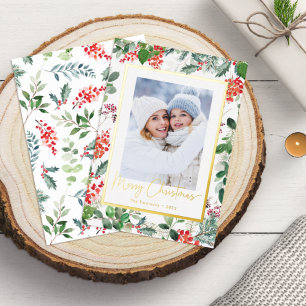 Foto Botanisches Folien-Weihnachtskarte Folien Feiertagskarte