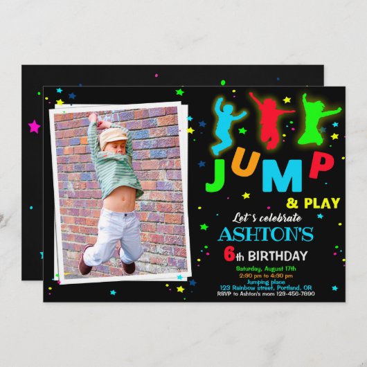Foto Bounce Einladung Jump Park einladen (Vorne/Hinten)