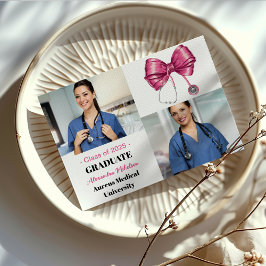 Foto Bow Stethoscope Nursing School Graduate Ankündigung