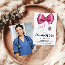 Foto Bow Stethoscope Nursing School Graduate Einladung