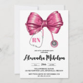 Foto Bow Stethoscope Nursing School Graduate Einladung (Vorderseite)