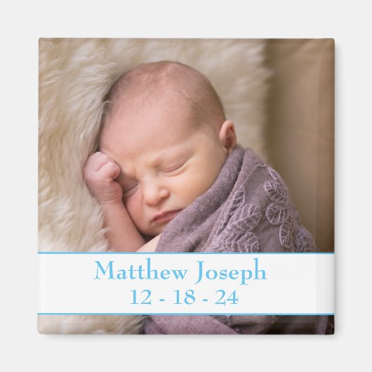 Foto Boy Birth Ankündigung Magnet (Vorne)
