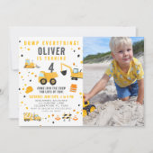 Foto Boy Dump Party Konstruktion Einladung (Vorderseite)