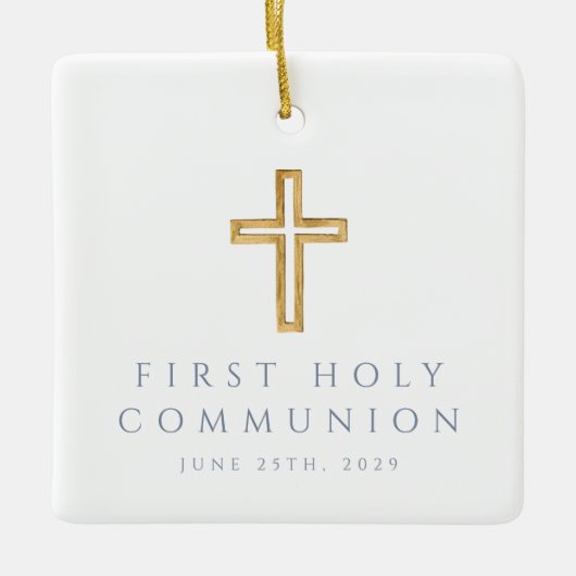 Foto Boy Religious Cross Erste Kommunion Keramikornament (Vorderseite)