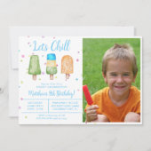 Foto Boy Summer Let's Chill Popsicle Geburtstag Einladung (Vorderseite)