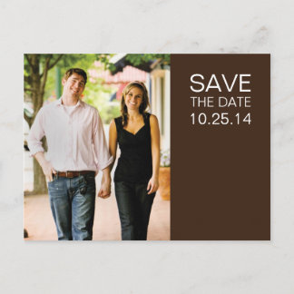 Foto braun/weiß Save the Date Postkarte 1
