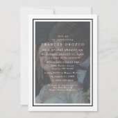 Foto-Brautparty aus Vellum weiß und schwarz Einladung (Vorderseite)