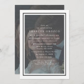 Foto-Brautparty aus Vellum weiß und schwarz Einladung (Vorne/Hinten)