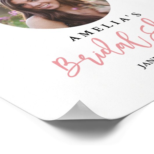 Foto Brautparty Begrüßungszeichen Botanisch Poster (Ecke)