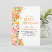 Foto Brautparty Citrus Hauptpresse Einladung (Stehend Vorderseite)