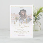 Foto-Brautparty Einladung (Stehend Vorderseite)