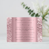 Foto Brautparty Rose Glitzer Rosa Abschluss Einladung (Stehend Vorderseite)