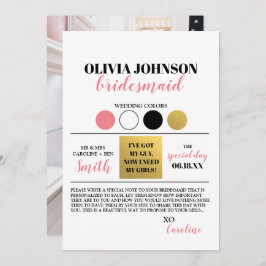 Foto Bridesmaid Farbpalettenkarte Einladung