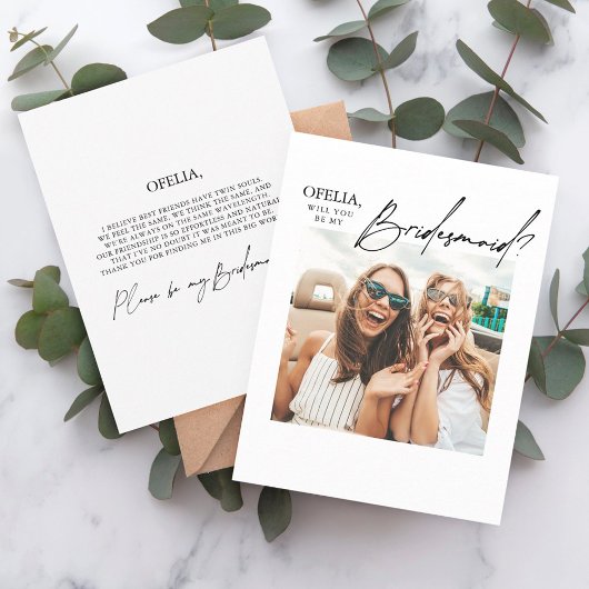 Foto Bridesmaid Vorschlag Card Vorlage