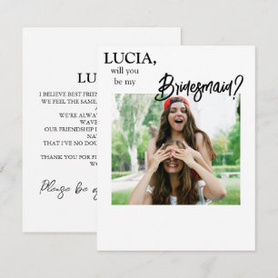 Foto Bridesmaid Vorschlag Card Vorlage