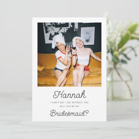 Foto Bridesmaid Vorschlag Flat Karte (Stehend Vorderseite)