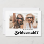 Foto Bridesmaid-Vorschlagskarte für Retro-Buchstab Einladung (Vorderseite)