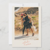 Foto Bright Orange Retro Fun Whimsical Wedding Einladung (Rückseite)