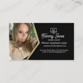 Foto Broker Zuhause Agent Gold Business Cards Visitenkarte
